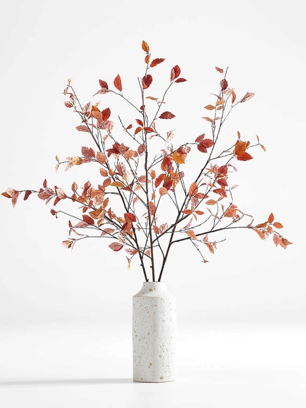 Crate & Barrel Faux Rust Leaf Branches 66" Set of 2 NWT